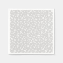 Guardanapo De Papel Flocos Brancos de Neve no Padrão de Inverno Pratea