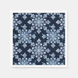 Guardanapo De Papel Flocos de neve azuis 3d