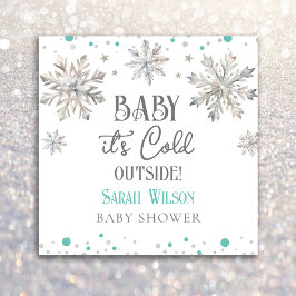 Guardanapo De Papel Flocos de neve Bebê está frio fora do chá de frald