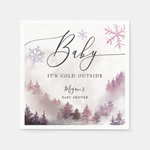 Guardanapo De Papel Flocos de neve cor-de-rosa com Chá de fraldas de 