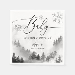 Guardanapo De Papel Flocos de neve da Cinza Chá de fraldas de inverno