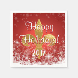 Guardanapo De Papel Flocos de neve de feriado Cocktail Napkins