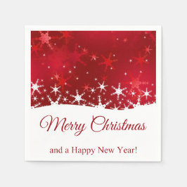 Guardanapo De Papel Flocos de neve de inverno vermelhos natalinos