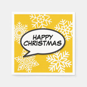 Guardanapo De Papel Flocos de neve Diversão de bolhas Diversão Retro C