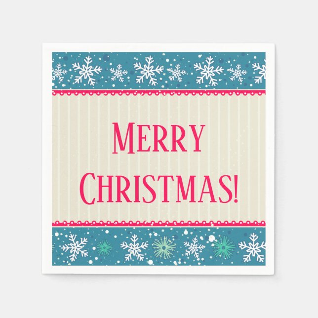 Guardanapo De Papel Flocos de neve e apresenta Napkins (Frente)