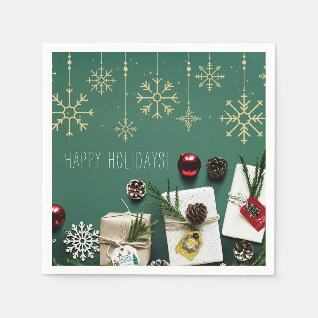 Guardanapo De Papel Flocos de neve festivos, Natal (Frente)