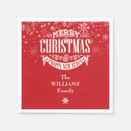 Guardanapo De Papel Flocos de neve personalizados Feliz Natal