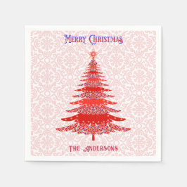Guardanapo De Papel Flocos de neve Red Personalizados da Árvore de Nat