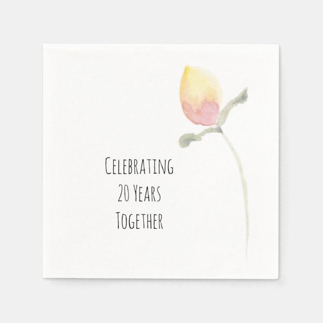 Guardanapo De Papel Flor Amarelo-Limão (Frente)