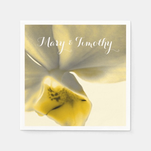 Guardanapo De Papel Flor Artístico em Pedras Amarelas - Casamento (Frente)