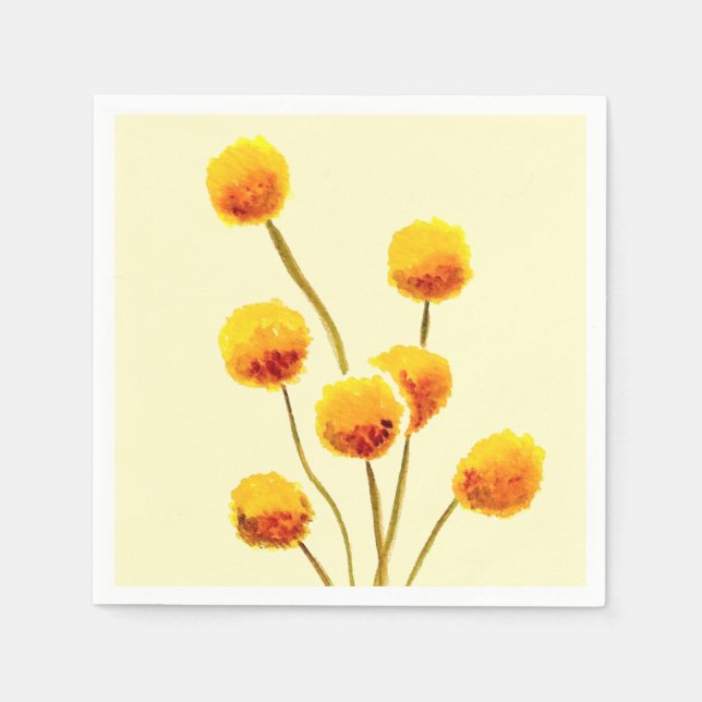 Guardanapo De Papel Flor australiana nativa Billy Button (Frente)