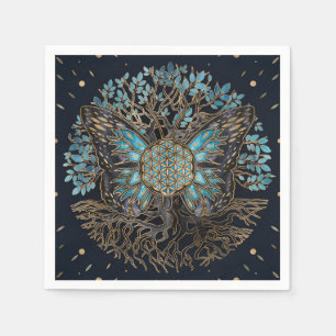 Guardanapo De Papel Flor da Vida - Árvore da Vida - Borboleta