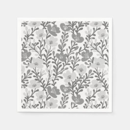 Guardanapo De Papel Flor de Campo Cinza Flores Personalizadas para Chá