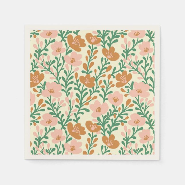 Guardanapo De Papel Flor de Campo Rosa Flores Personalizado Chá de Beb (Frente)