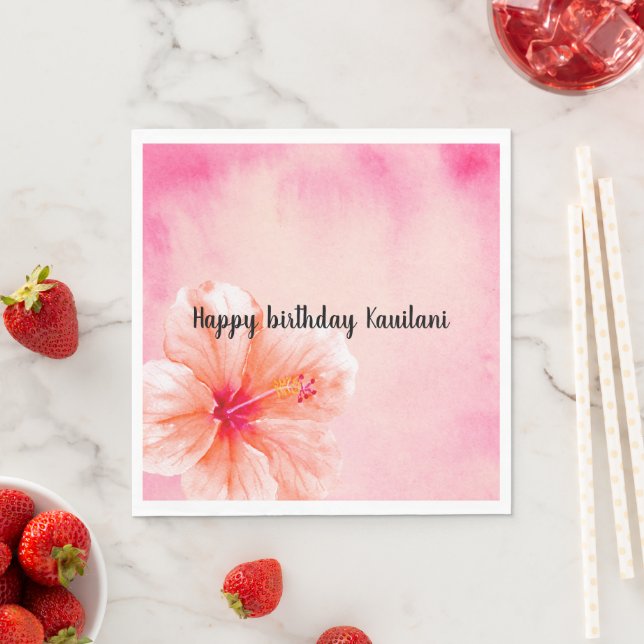 Guardanapo De Papel Flor de Hibiscus Rosa Tropical (Insitu)