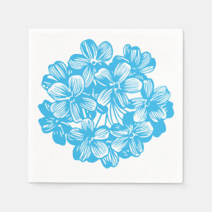 Guardanapo De Papel Flor de Hortênsia Botânica Heavenly Blue em Flor