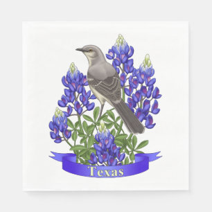 Guardanapo De Papel Flor de Mockingbird e Bluebonnet, estado do Texas