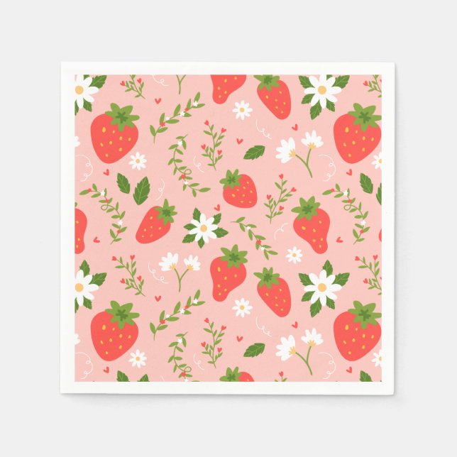 Guardanapo De Papel Flor de Morango (Frente)