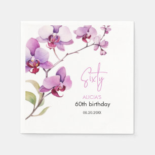 Guardanapo De Papel Flor de Orquídea Púrpura Flor 60º Aniversário