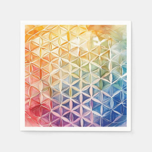 Guardanapo De Papel Flor de Vida - Pintura de Aquarela