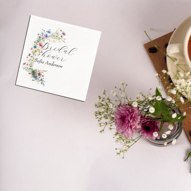 Guardanapo De Papel Flor do Partido do Jardim Francês (Classic Napkins, adorned with a delightful French Garden Party flower design. )