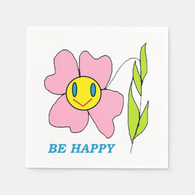 GUARDANAPO DE PAPEL FLOR "ESTEJA FELIZ" (Frente)