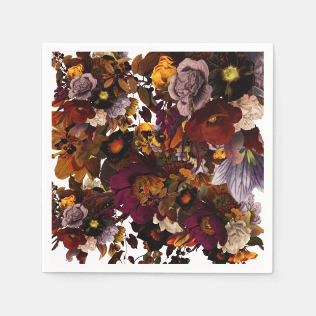 Guardanapo De Papel Flor Moody Escuro (Frente)