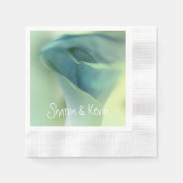 Guardanapo De Papel Flor Romântica em Tons Azuis - Casamento