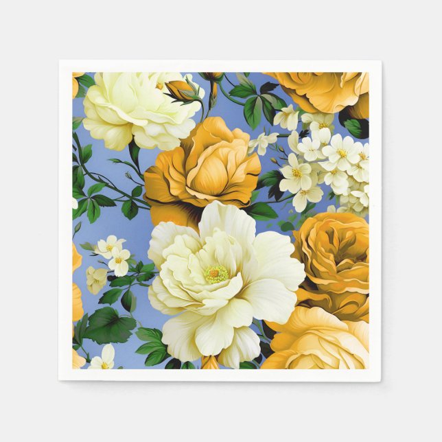 Guardanapo De Papel Flor Rosa Amarelo Grande (Frente)