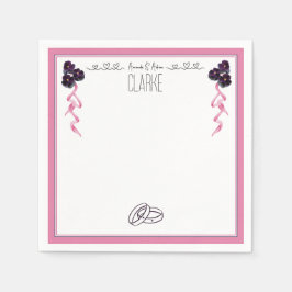 Guardanapo De Papel Flor rosa e púrpura