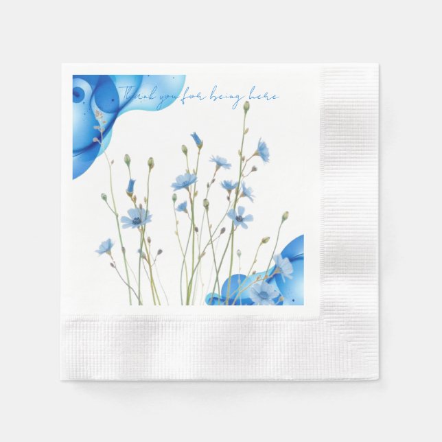 Guardanapo De Papel Flor Silvestre Azul (Frente)