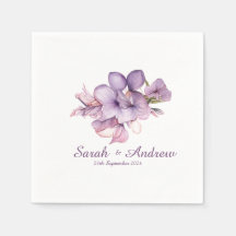 Flor Simples Lilah: Casamento Personalizado Napkin