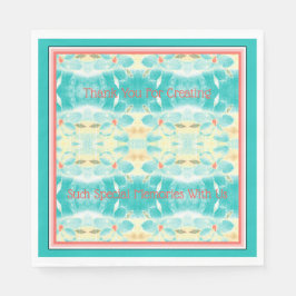 Guardanapo De Papel Flor Turquesa Padrão