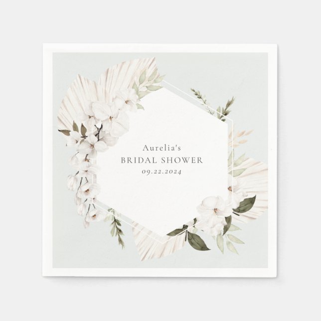 Guardanapo De Papel Florais Boêmios Elegantes (Frente)