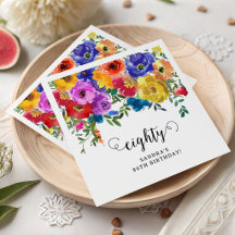Florais Vibrantes & Ousados para 80º Aniversário