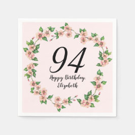 Guardanapo De Papel Floral 94th Birthday Pretty Blush Pink