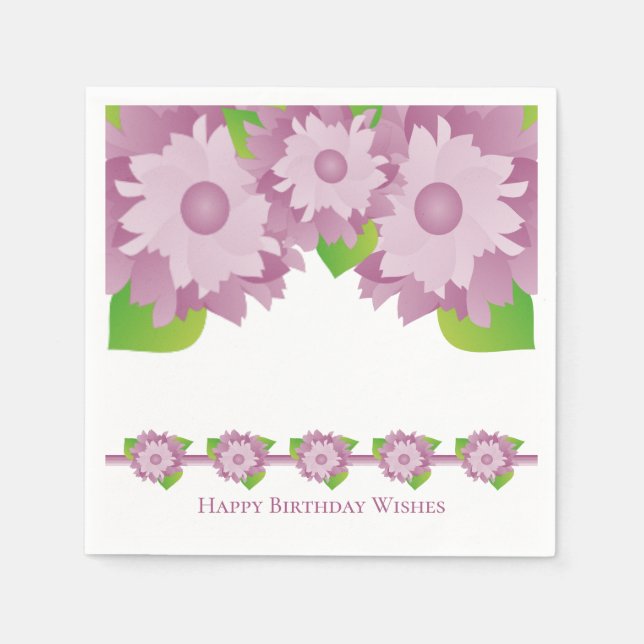 Guardanapo De Papel Floral Acentuado Com Roxo (Frente)