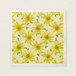 Guardanapo De Papel Floral Amarelo Amarelo em qualquer Cor