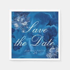 Guardanapo De Papel Floral Azul Aguarela Rosas Azuis Casamento Floral