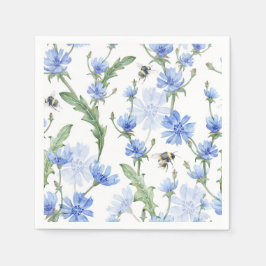 Guardanapo de papel floral azul, Chás de Bebê e Ca