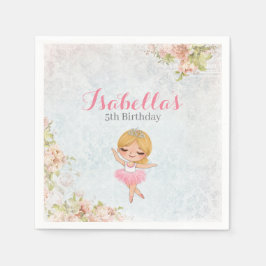 Guardanapo De Papel Floral Ballerina Birthday Paper Party Napkins