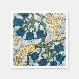 Guardanapo De Papel Floral Blue Flowers Lily Valley Repetindo
