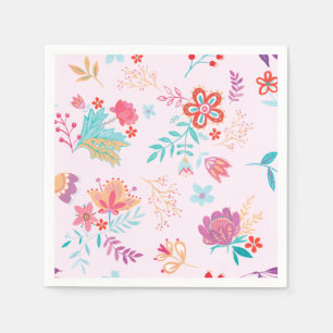 Guardanapo de papel floral boêmio vintage