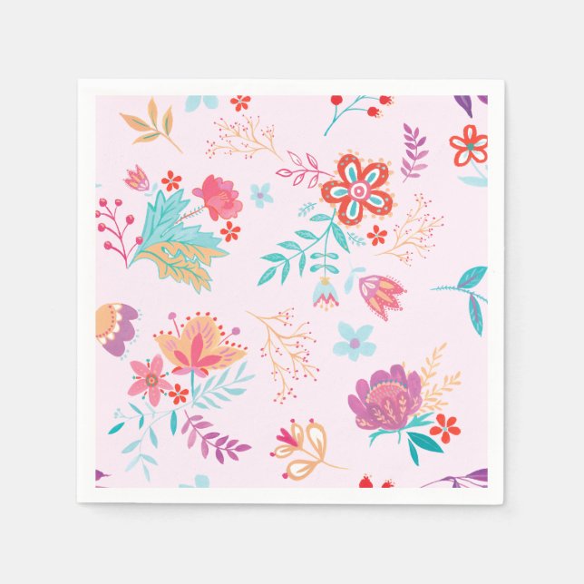 Guardanapo de papel floral boêmio vintage (Frente)