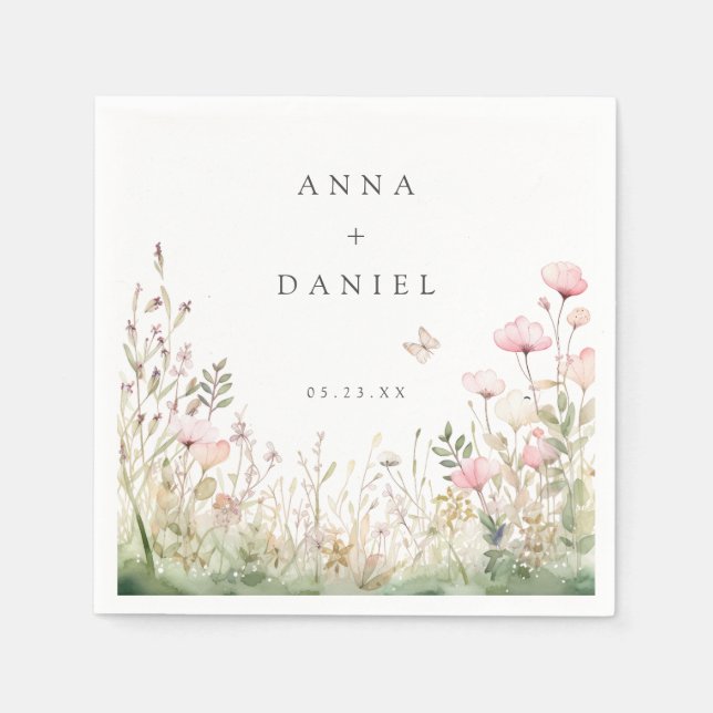 Guardanapo De Papel Floral Butterfly Wedding (Frente)