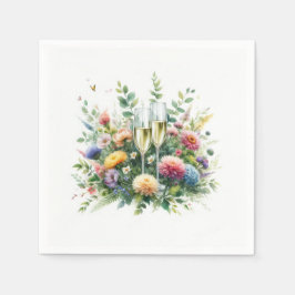 Guardanapo De Papel Floral Champagne Party Paper Napkin