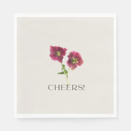 Guardanapo De Papel Floral Cheers Trendy Magenta Violet Flower