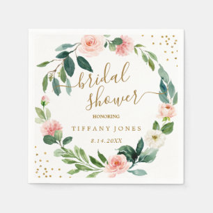Guardanapo De Papel Floral cora o chá de panela Dourado cor-de-rosa
