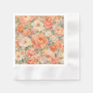 Guardanapo De Papel floral Coral Pêssego Romântico Bloom Decoração de