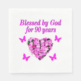 Guardanapo De Papel FLORAL DE ANIVERSÁRIO DE 90 bonito